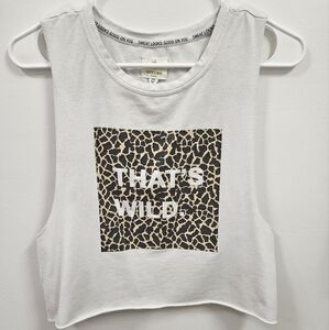 Offline By Aerie Womens Cropped Tank Top Muscle Shirt White Small